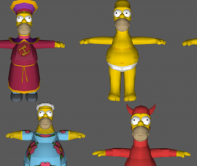 Simpsons Buail Agus Rith - Múnla 3d Homer