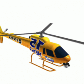 Helicóptero de alto polígono modelo 3d