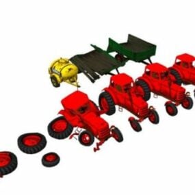 Cartoon Tractor 3d model