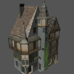 Model 3D starego średniowiecznego domu