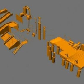 3d модель будівельних елементів сходів і реквізитів