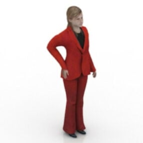 Office kvinna stående 3d-modell