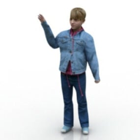 Modelo 3d del personaje de niño pequeño de Europa