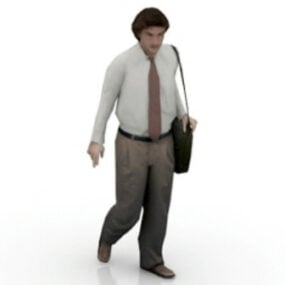 Modelo 3d de homem de negócios ambulante