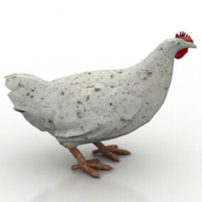 نموذج دجاجة بيضاء ثلاثية الأبعاد