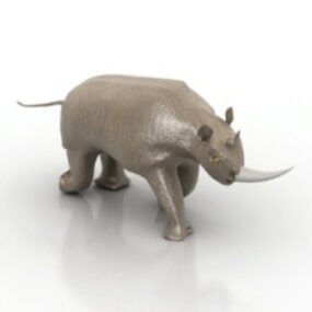 犀牛雕塑玩具3d模型