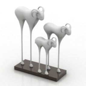 Decor Lambs Sculpture 3d model