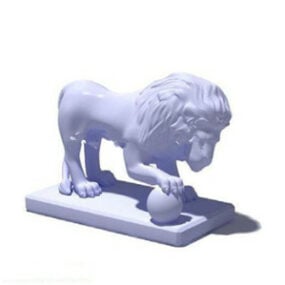 Model 3D rzeźby kamiennego lwa