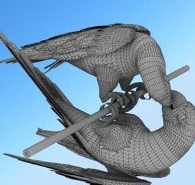 Model 3D zwierząt papugowych
