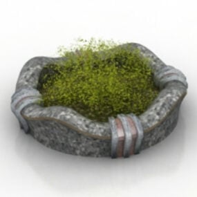 Model 3D dekoracji Bonsai z trawy