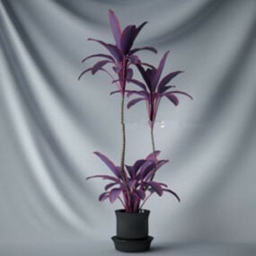 3д модель растения бонсай с фиолетовым цветком