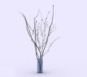 室内装饰树枝植物3d模型