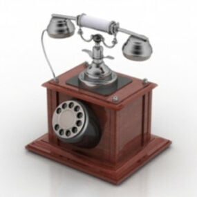 3D-Modell eines hölzernen Telefons