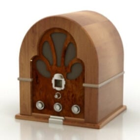 Modello 3d della radio vintage