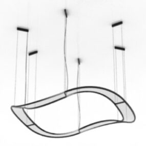 Kreatywna lampa żyrandolowa ze wstążką Model 3D