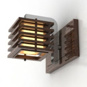 چراغ دیواری چوبی مدل سه بعدی