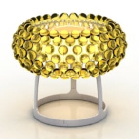 מנורת שולחן קטנה זהב דגם תלת מימד