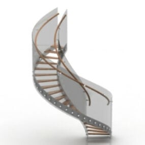 3D model zakřiveného schodiště