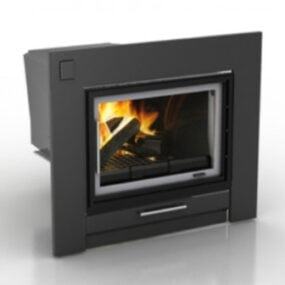 Black Fireplace 3d model