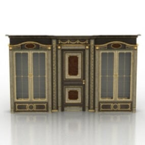 Modelo 3D do luxuoso corredor do palácio