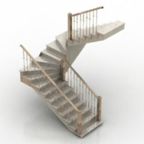 Treppe mit Handläufen 3D-Modell