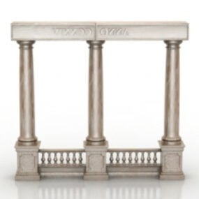 Modello 3d della colonna del corridoio greco