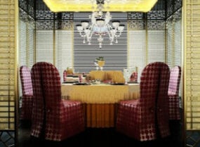 Retro Restaurant Design Interior 3d model