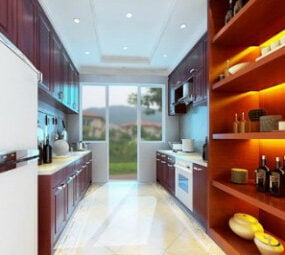 欧式厨房室内3d模型