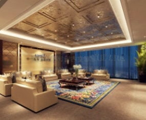 Luxusní obývací pokoj interiérový design 3D model