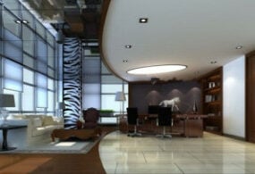 Modelo 3D da cena interior do escritório