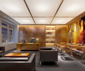 Mô hình nội thất quán cà phê kinh doanh 3d