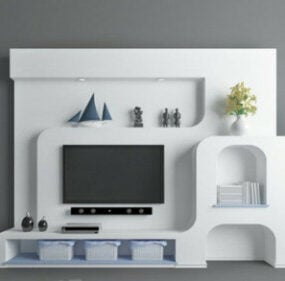Living Room Design TV Background 3d model