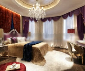 Luksus interiør bryllup soveværelse 3d model