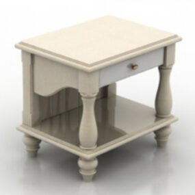 White Wooden Dresser 3d model