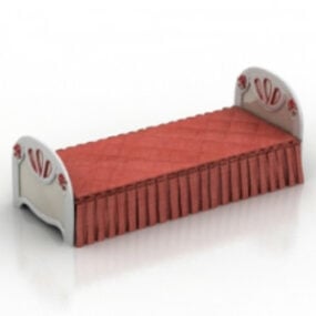 Vintage lång säng 3d-modell
