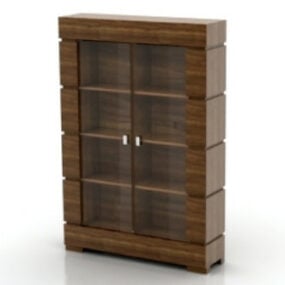 Retro Wooden Files Cabinet 3d model