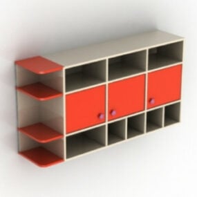 Modelo 3d de gabinete de parede laranja