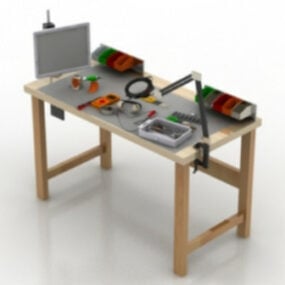 Modelo 3d de mesa de trabalho de escritório