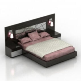 디럭스 더블 침대 3d 모델