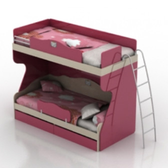 Cute Pink Bunk Bed