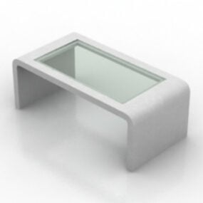 Modelo 3d de mesa de centro branca transparente