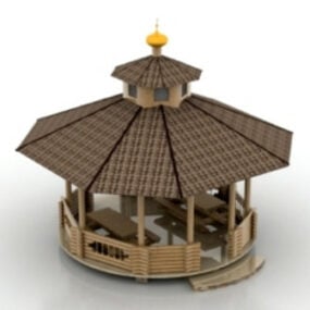 간단한 파빌리온 야외 하우스 3d 모델