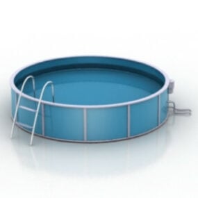 Mô hình bể bơi tròn 3d