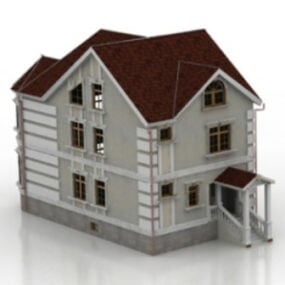 Ausländisches Villa Design 3D-Modell