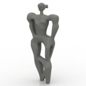Abstraktes 3D-Modell der menschlichen Skulptur