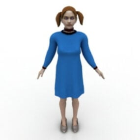 Model 3d Karakter Gadis Kecil