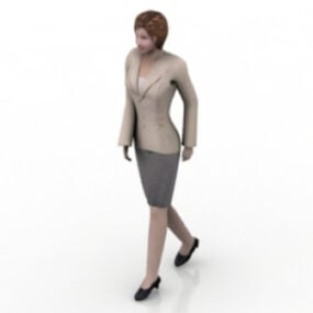 Walking Female Worker 3d model