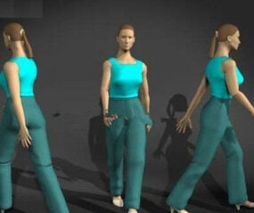 운동 여성 캐릭터 3d 모델