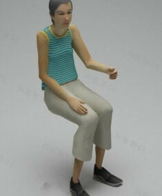 مدل سه بعدی نشسته زن