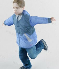 跳跃的孩子角色3d模型